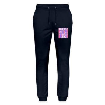 Lass deine Sorgen los, verschwinden - Stanley/Stella Unisex Bio Jogginghose Mover  - Navy - Vorne - Marisol (170cm) & Nik (191cm)