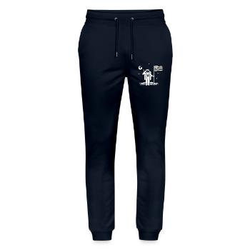 T Shirt Breton Flag Humor Brittany Funny Moon - Stanley/Stella Mover Unisex Organic Jogging Trousers - navy - Front - Marisol (170cm) & Nik (191cm)