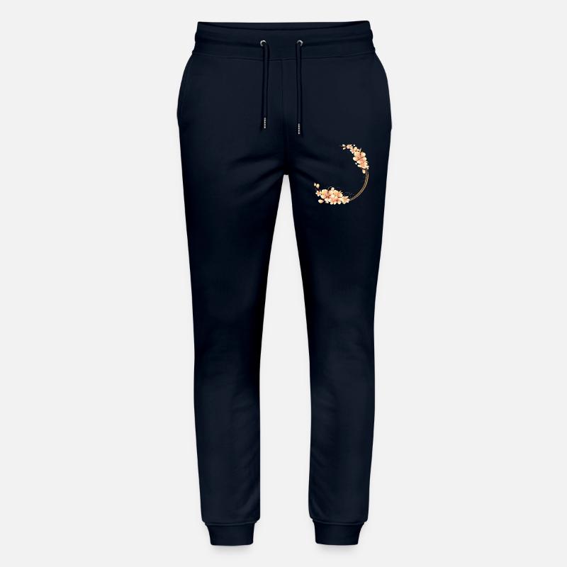 Pfirsichblüten Kranz im samtig-weichen Pfirsichton - Stanley/Stella Unisex Bio Jogginghose Mover  - Navy
