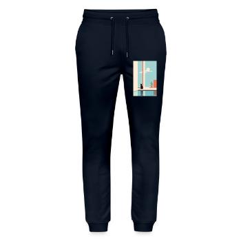 cat by the pool - Stanley/Stella Mover Unisex Organic Jogging Trousers - navy - Front - Marisol (170cm) & Nik (191cm)