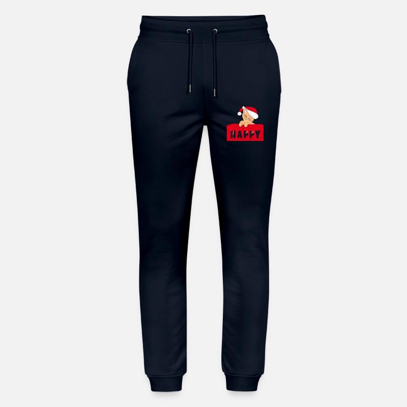 Chat heureux avec bonnet de Noël - Pantalon de jogging bio MOVER Stanley/Stella unisexe - marine
