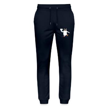Penguin in Love - Stanley/Stella Mover Unisex Organic Jogging Trousers - navy - Front - Marisol (170cm) & Nik (191cm)