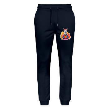 Lama mit Blumen im Topf - Stanley/Stella Unisex Bio Jogginghose Mover  - Navy - Vorne - Marisol (170cm) & Nik (191cm)