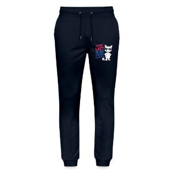 I'm Not Lazy, I'm Just Energy Efficient - Stanley/Stella Mover Unisex Organic Jogging Trousers - navy - Front - Marisol (170cm) & Nik (191cm)