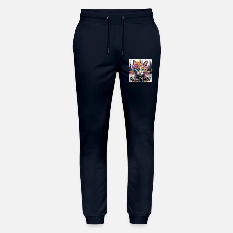 Kunstvolle Katze Version 2 - Stanley/Stella Unisex Bio Jogginghose Mover - Navy