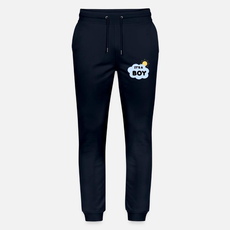 Durchsage Geburtsjunge Cloud Sun, es ist ein Junge - Stanley/Stella Unisex Bio Jogginghose Mover  - Navy