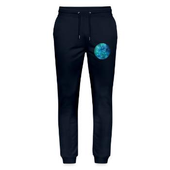 Summer colours - hand-painted by Martina Eßer - Stanley/Stella Mover Unisex Organic Jogging Trousers - navy - Front - Marisol (170cm) & Nik (191cm)