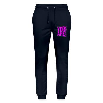 You Are Beautiful - Pink - Stanley/Stella Unisex Bio Jogginghose Mover  - Navy - Vorne - Marisol (170cm) & Nik (191cm)