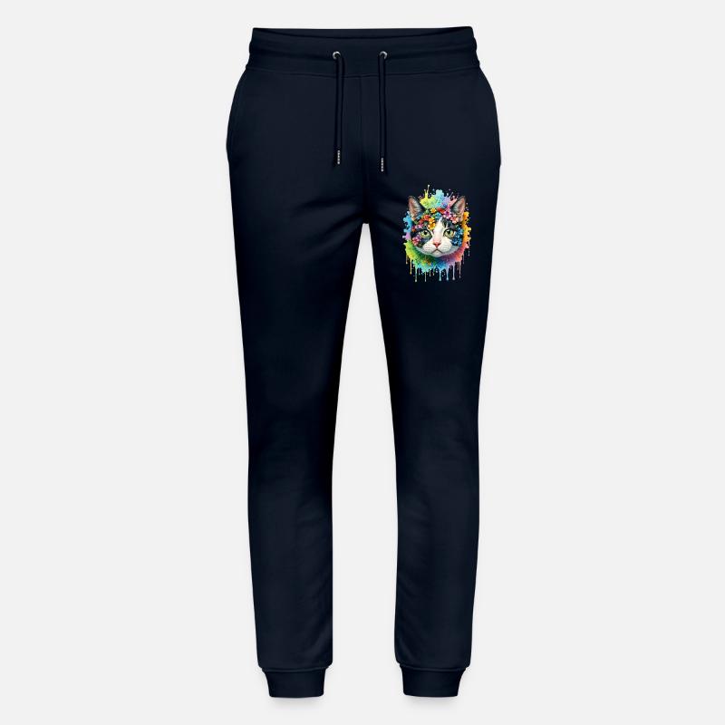 Bunte Katze - Stanley/Stella Unisex Bio Jogginghose Mover  - Navy