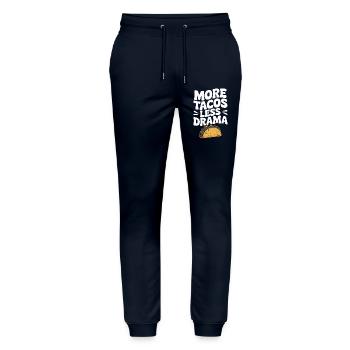 More Tacos Less Drama - Stanley/Stella Mover Unisex Organic Jogging Trousers - navy - Front - Marisol (170cm) & Nik (191cm)