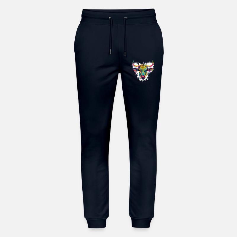 Kuhkopf Rind Farbklecks - Stanley/Stella Unisex Bio Jogginghose Mover  - Navy
