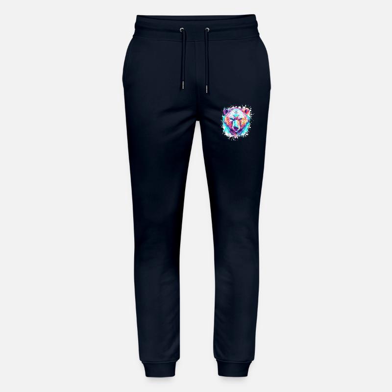 Tête d’ours Pop Art Éclaboussures - Pantalon de jogging bio MOVER Stanley/Stella unisexe - marine