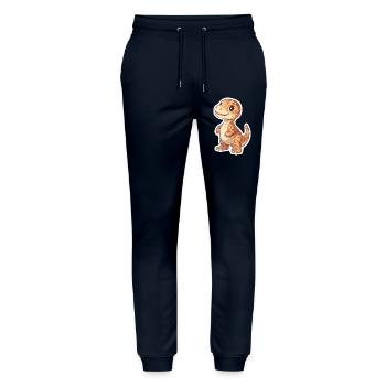 Dinosaur - Stanley/Stella Mover Unisex Organic Jogging Trousers - navy - Front - Marisol (170cm) & Nik (191cm)