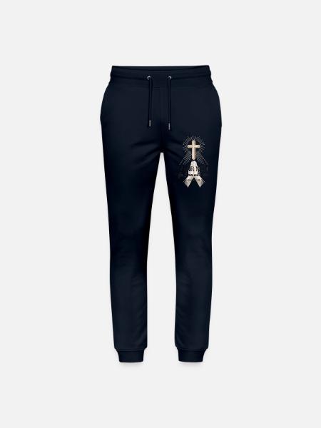 Inspirational Bible Verse T-Shirt for Christians - Stanley/Stella Mover Unisex Organic Jogging Trousers - navy