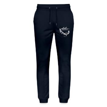 Send it Kitesurferin - Stanley/Stella Unisex Bio Jogginghose Mover  - Navy - Vorne - Marisol (170cm) & Nik (191cm)