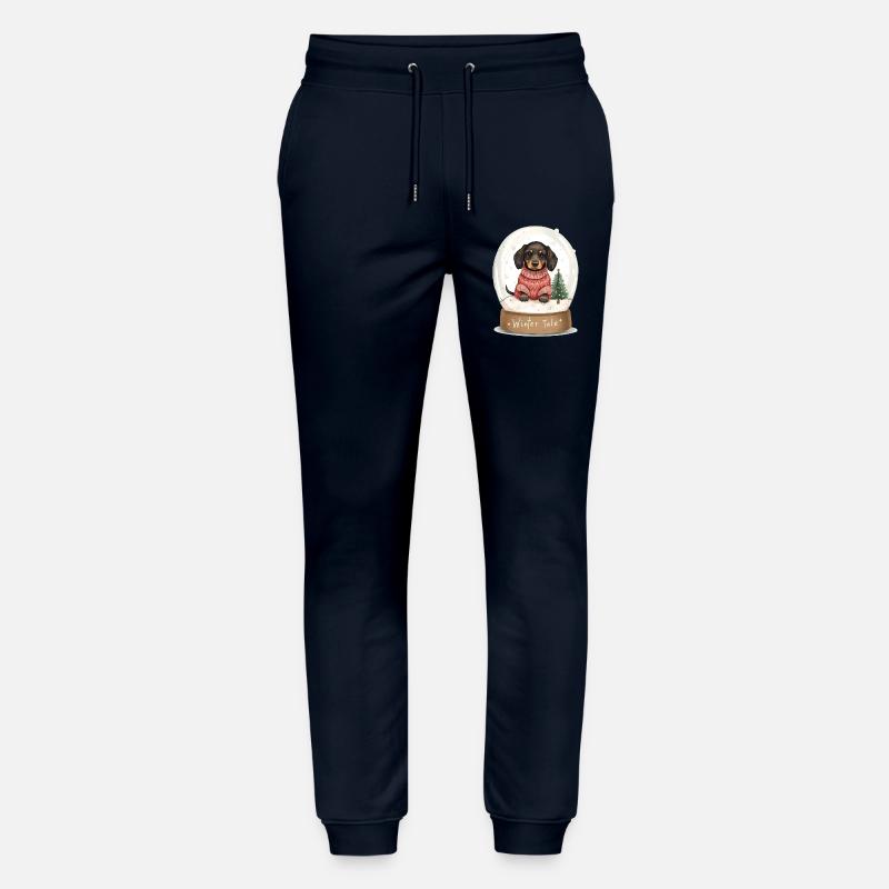 Dachshund in Snow Globe – Winter Tale - Stanley/Stella Unisex Bio Jogginghose Mover - Navy