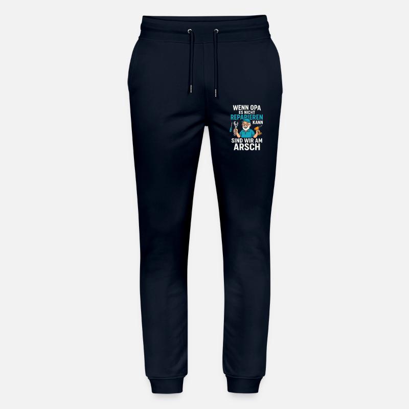 Lustiger Handwerker-Spruch mit Opa Reparaturheld - Stanley/Stella Unisex Bio Jogginghose Mover  - Navy