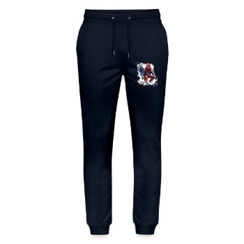 Hahn Ski Skiing - Pantalon de jogging bio MOVER Stanley/Stella unisexe - marine - Devant - Marisol (170cm) & Nik (191cm)