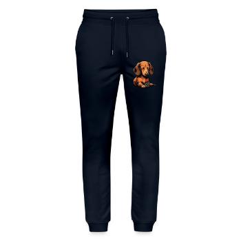 Dachshund, Dachshund Owner, Dachshund Lover, Dachshund - Stanley/Stella Mover Unisex Organic Jogging Trousers - navy - Front - Marisol (170cm) & Nik (191cm)