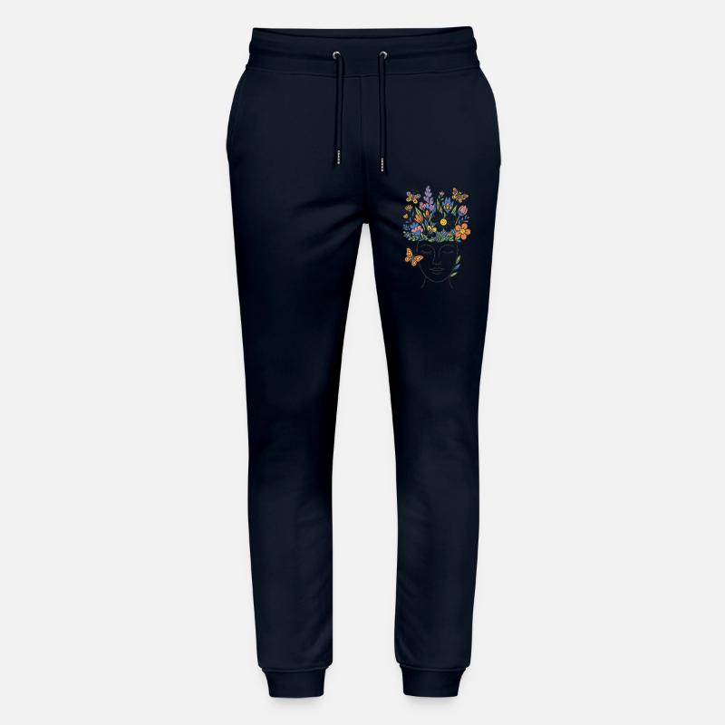 Blumenkrone aus Kopfblüten - Stanley/Stella Unisex Bio Jogginghose Mover  - Navy