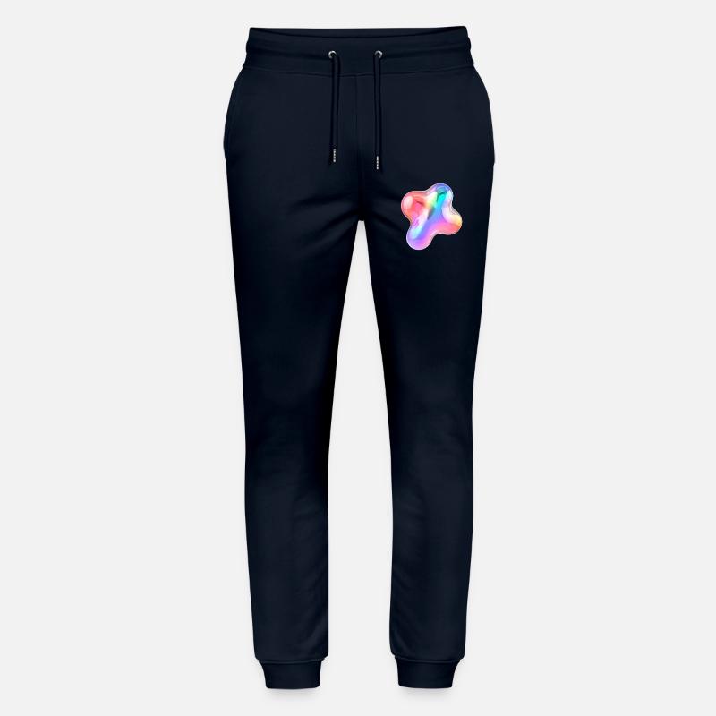 Regenbogen Glänzendes abstraktes Blob-Design - Stanley/Stella Unisex Bio Jogginghose Mover  - Navy