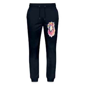 colorful horse - Stanley/Stella Mover Unisex Organic Jogging Trousers - navy - Front - Marisol (170cm) & Nik (191cm)