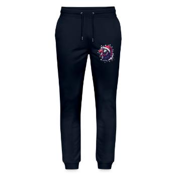 Harpy Bird Christmas Funny Eagle - Stanley/Stella Mover Unisex Organic Jogging Trousers - navy - Front - Marisol (170cm) & Nik (191cm)