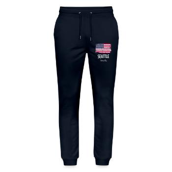 Seattle - Pantalon de jogging bio MOVER Stanley/Stella unisexe - marine - Devant - Marisol (170cm) & Nik (191cm)
