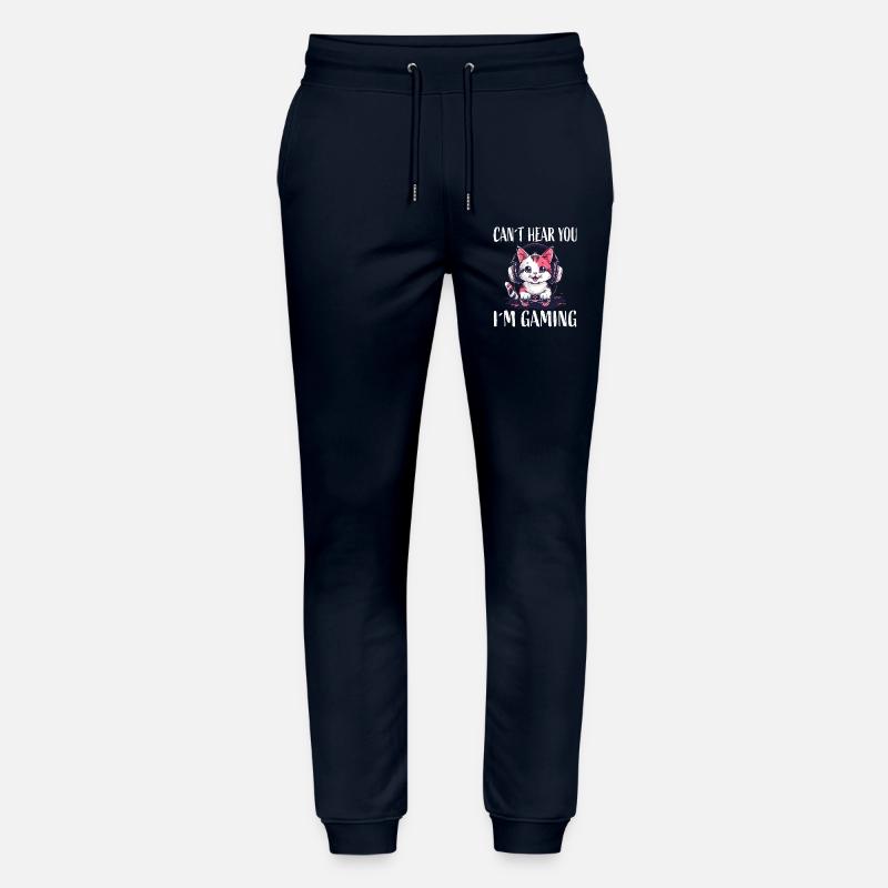 Katzengamer mit Kopfhörern - Stanley/Stella Unisex Bio Jogginghose Mover  - Navy