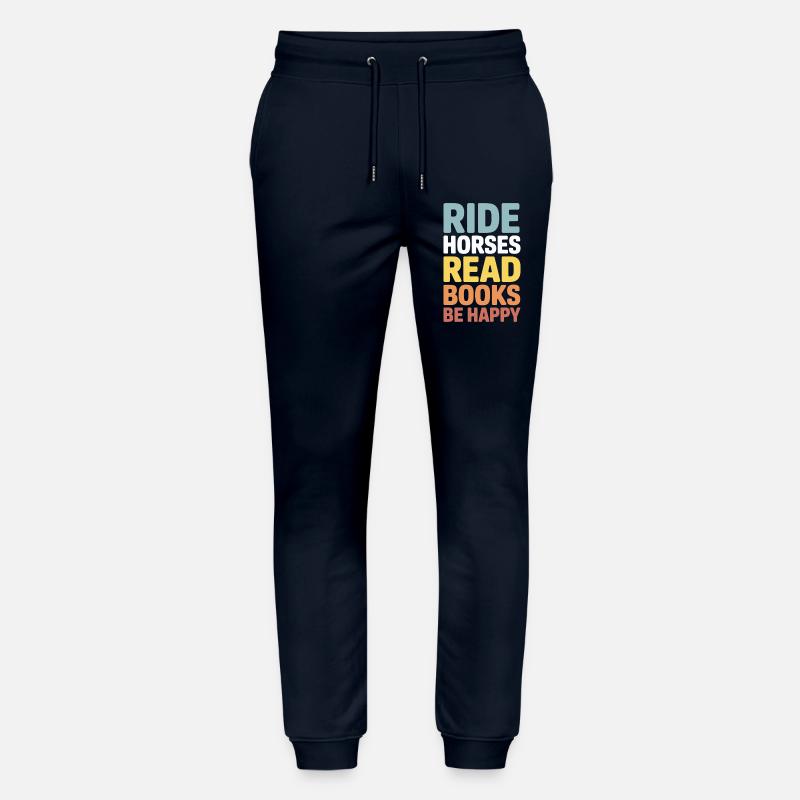Reite Pferde, lies Bücher, sei glücklich - Stanley/Stella Unisex Bio Jogginghose Mover  - Navy