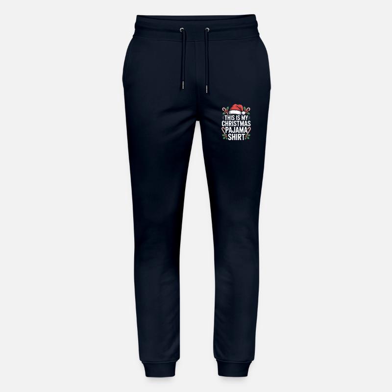 Das ist mein Weihnachts-Pyjamashirt - Stanley/Stella Unisex Bio Jogginghose Mover  - Navy