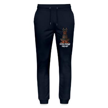 Cool Doberman Pinscher Squad Dog Mom Dad Gift Funn - Stanley/Stella Mover Unisex Organic Jogging Trousers - navy - Front - Marisol (170cm) & Nik (191cm)