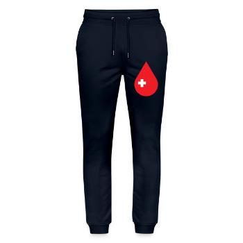 Blut spenden, Blutspendedienst, Blutspender - Stanley/Stella Unisex Bio Jogginghose Mover  - Navy - Vorne - Marisol (170cm) & Nik (191cm)