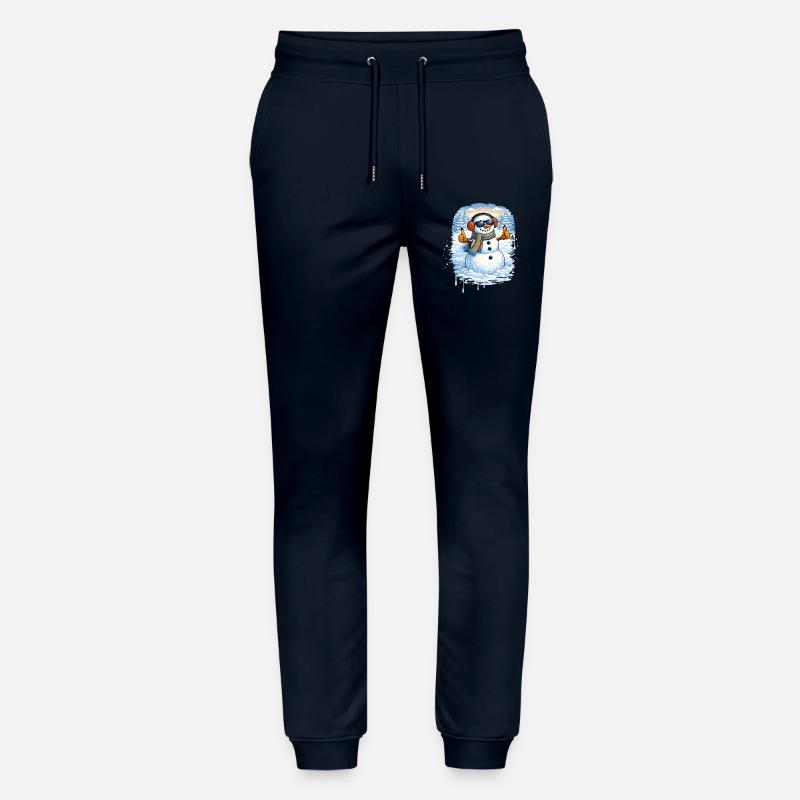 Cooler Schneemann mit Sonnenbrille – Winterspaß - Stanley/Stella Unisex Bio Jogginghose Mover  - Navy