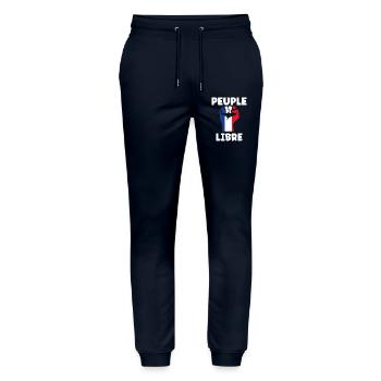 Trikolore Freie Völker - Stanley/Stella Unisex Bio Jogginghose Mover  - Navy - Vorne - Marisol (170cm) & Nik (191cm)
