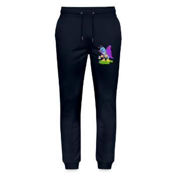 Butterfly Lumberjack Axe Forest - Stanley/Stella Mover Unisex Organic Jogging Trousers - navy - Front - Marisol (170cm) & Nik (191cm)