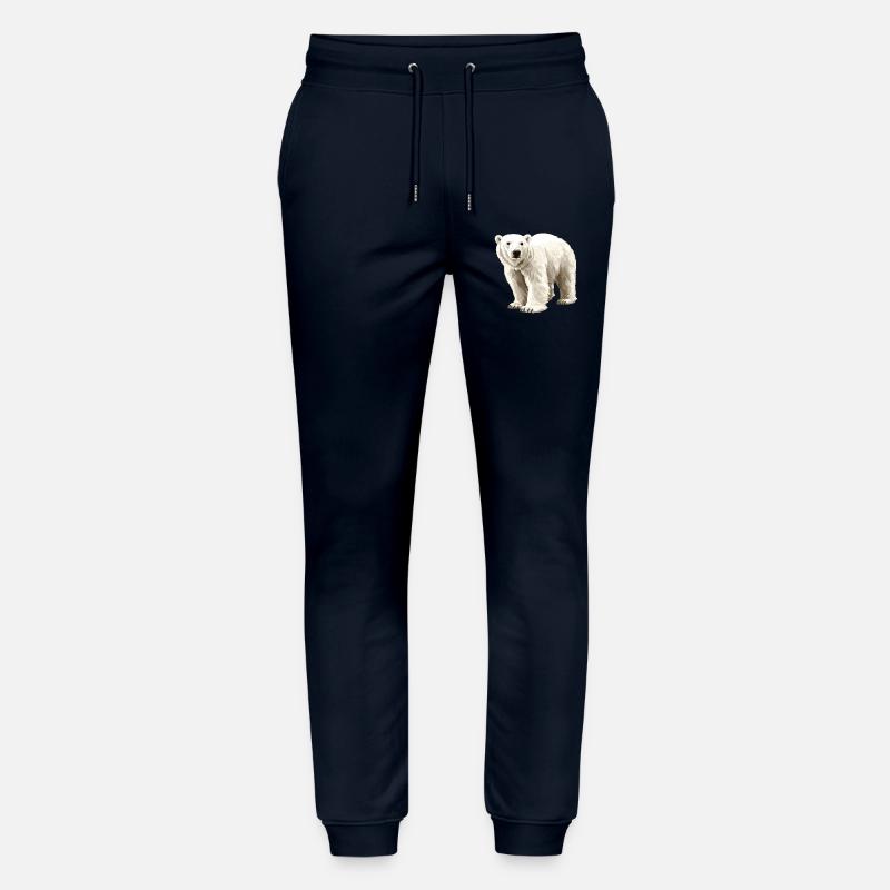 Polar Bear Illustration Pure White - Stanley/Stella Mover Unisex Organic Jogging Trousers - navy