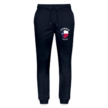 Cowboy Texas Shield Grafikdesign - Stanley/Stella Unisex Bio Jogginghose Mover  - Navy - Vorne - Marisol (170cm) & Nik (191cm)