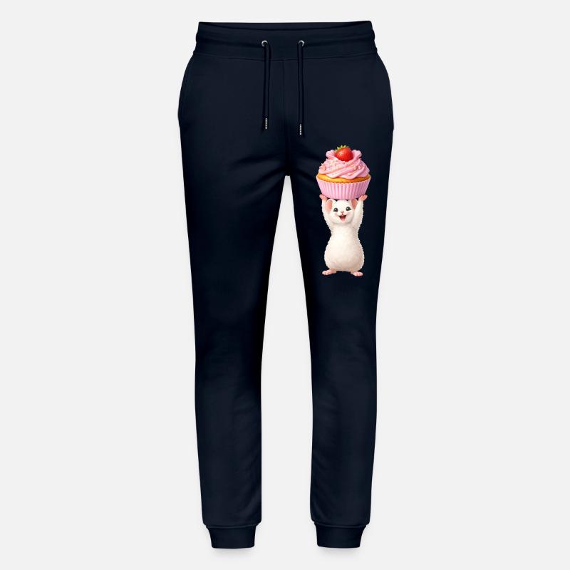 Niedliche Maus mit Erdbeer Cupcake - Stanley/Stella Unisex Bio Jogginghose Mover  - Navy