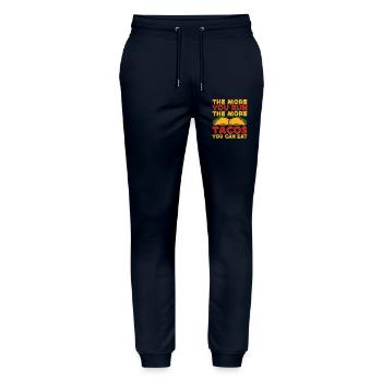 Courir Courir Plus de Tacos peut manger Marathon Runner - Pantalon de jogging bio MOVER Stanley/Stella unisexe - marine - Devant - Marisol (170cm) & Nik (191cm)