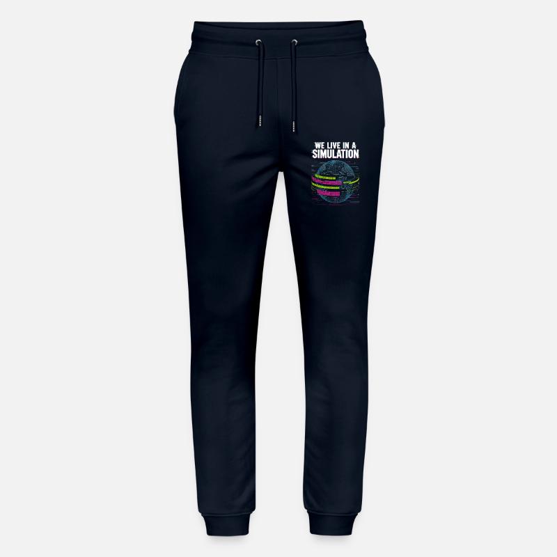 We live in a simulation - Stanley/Stella Mover Unisex Organic Jogging Trousers - navy