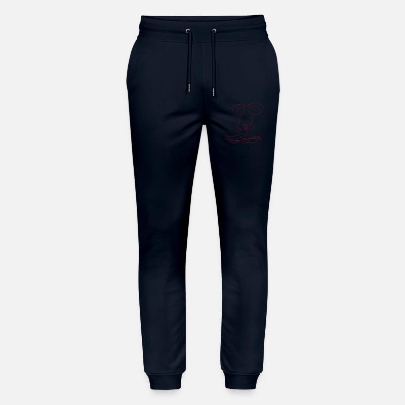 Rote Abstrakte Gesichtslinie - Stanley/Stella Unisex Bio Jogginghose Mover  - Navy