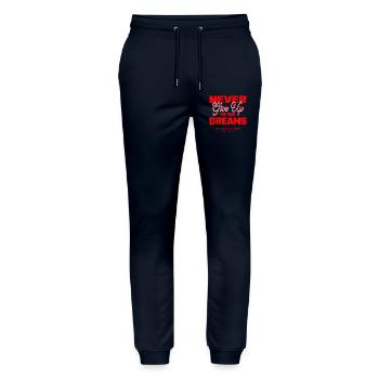 Never Give Up - Stanley/Stella Unisex Bio Jogginghose Mover  - Navy - Vorne - Marisol (170cm) & Nik (191cm)