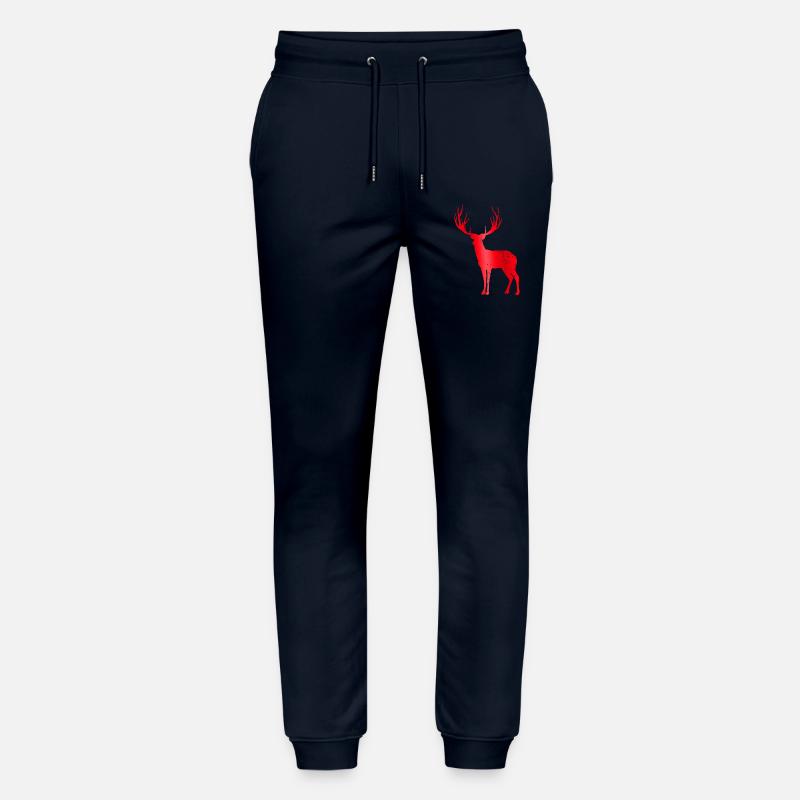 Hirsch mit Geweih Vintage Hirschgeweih Design - Stanley/Stella Unisex Bio Jogginghose Mover  - Navy