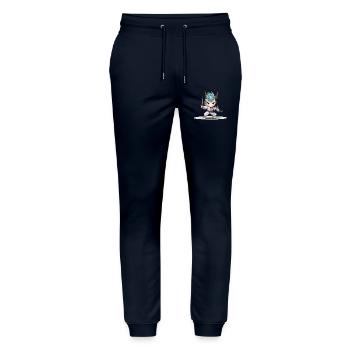 Chibi Krieger mit Katana - Stanley/Stella Unisex Bio Jogginghose Mover  - Navy - Vorne - Marisol (170cm) & Nik (191cm)