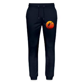 Idée cadeau pour un tennis avec tennis - Pantalon de jogging bio MOVER Stanley/Stella unisexe - marine - Devant - Marisol (170cm) & Nik (191cm)
