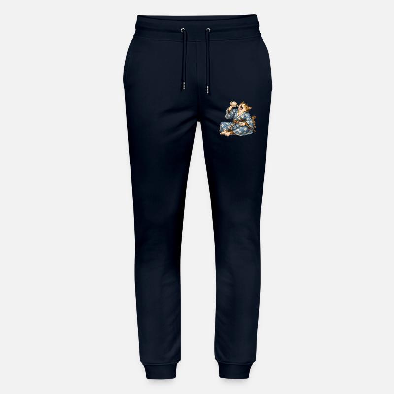 Samurai-Katzen-Sake im japanischen Ukiyo-e-Stil - Stanley/Stella Unisex Bio Jogginghose Mover  - Navy
