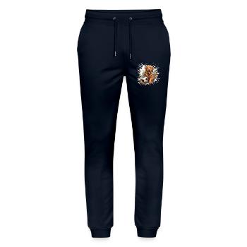 Golden Retriever Hund Fussball Sport - Stanley/Stella Unisex Bio Jogginghose Mover  - Navy - Vorne - Marisol (170cm) & Nik (191cm)