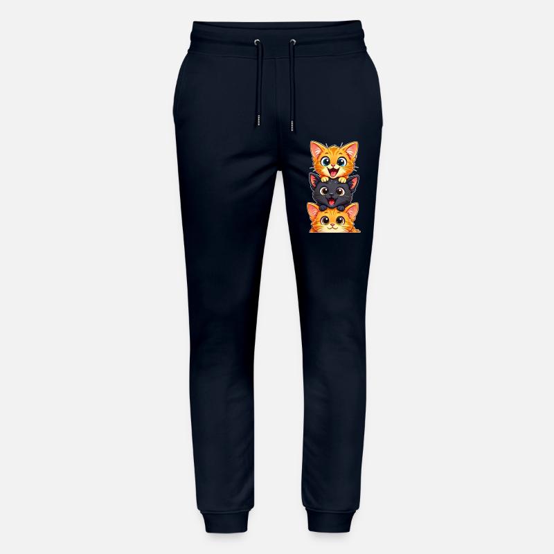 Trio de Chatons Joyeux Empilés - Pantalon de jogging bio MOVER Stanley/Stella unisexe - marine