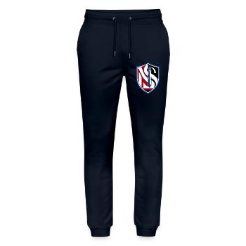 The most beautiful colors in the world - Stanley/Stella Mover Unisex Organic Jogging Trousers - navy - Front - Marisol (170cm) & Nik (191cm)